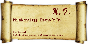 Miskovity István névjegykártya